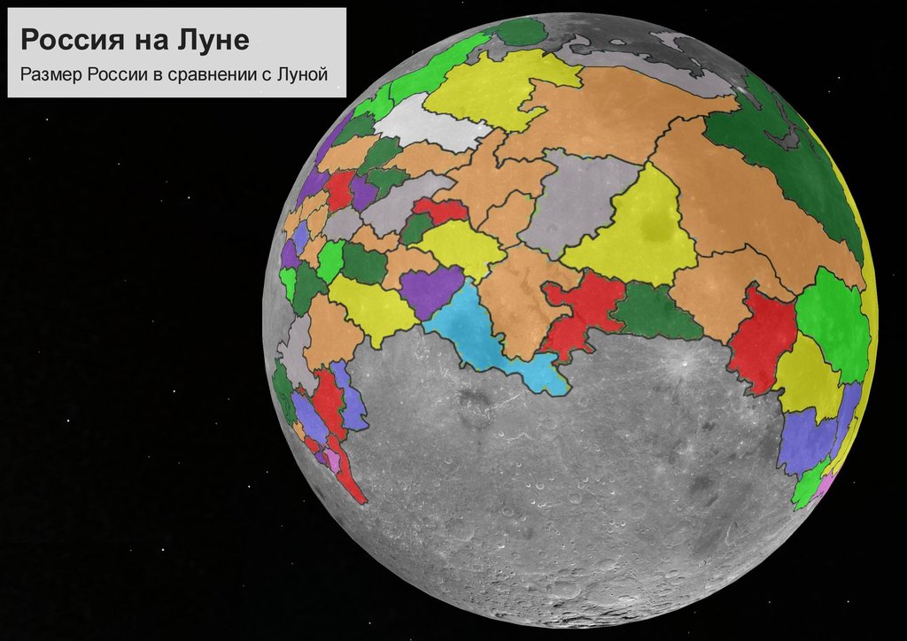 площадь россии и луны