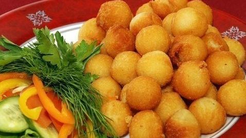 Картофельные шарики с грибочками